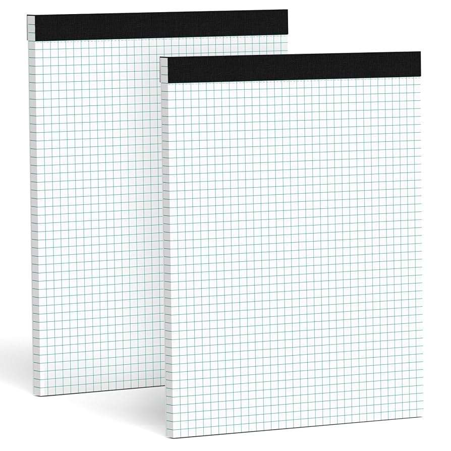 Graph Papers Pads 8.5 x11 Quadrille Pads 8-1/2 x 11 Grid